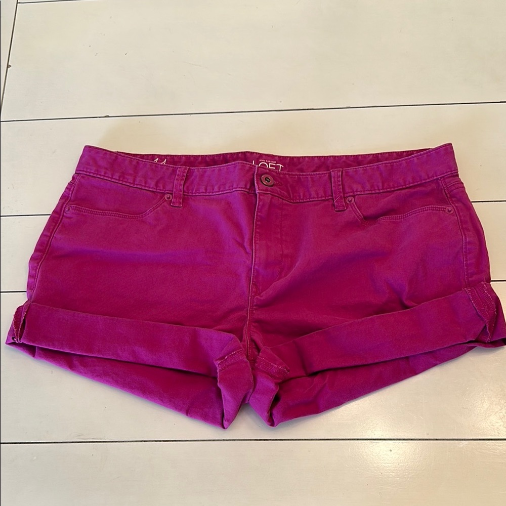 LOFT Pink Shorts with Cuffed Hems